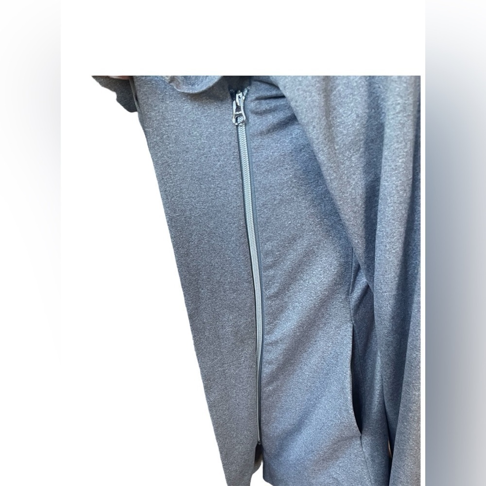 Aspire Jacket Lightweight Side Zip Light Grey Large Shawl Cowl Neck Yoga - Picture 4 of 7